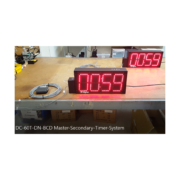 Synchronized digital countdown timer system with footswitch activation