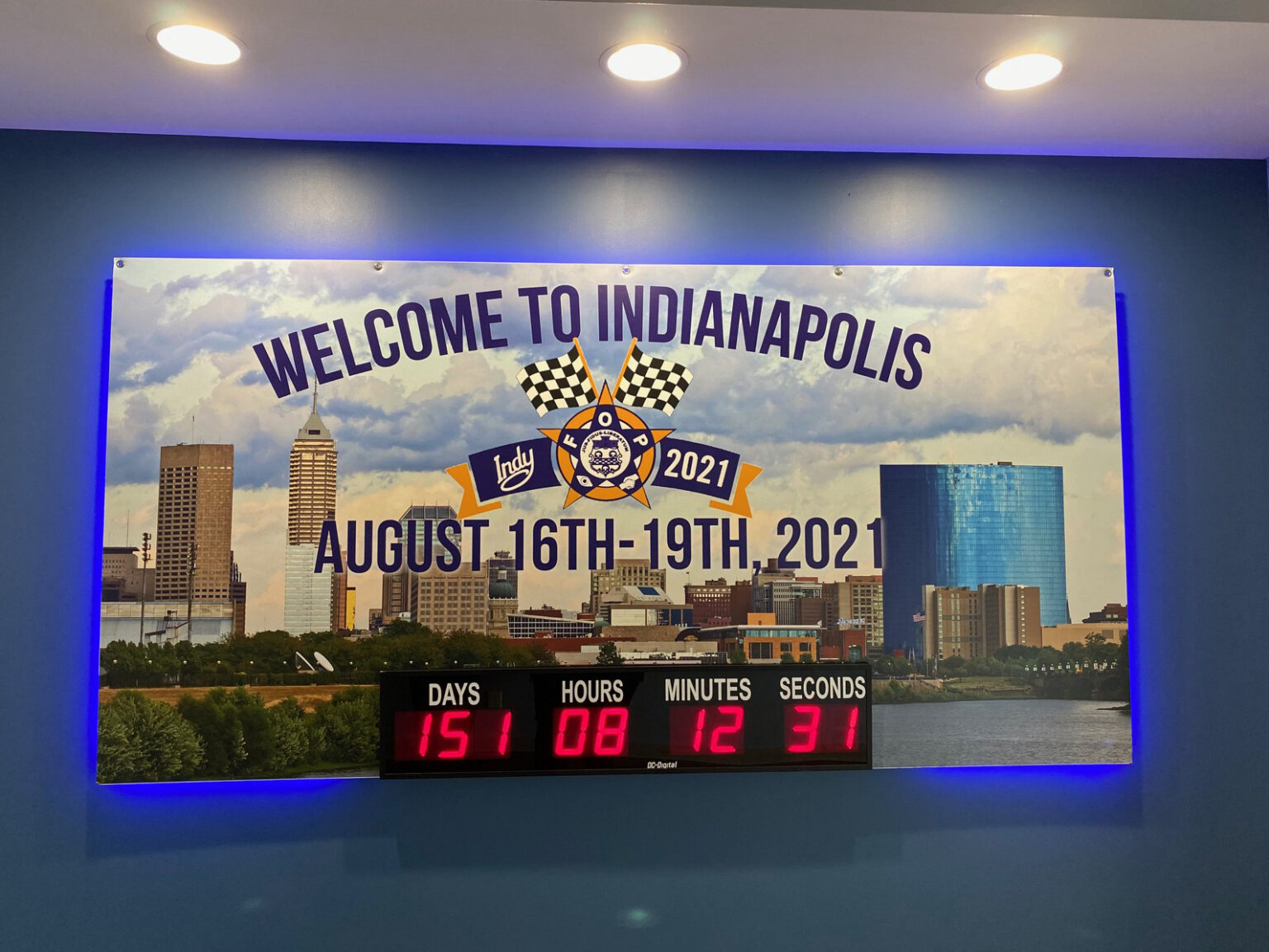 Indianapolis FOP Convention Countdown Timer Customized Digital LED