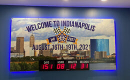 4 inch LED Digital Countdown Days hours and Minutes to the FOP Convention in Indianapolis, Event Timer, Countdown Display, Indianapolis Conference Display, Push Button Timer Control, Red LED Display Timer, Event Tracking Display, Facility Time Display, Custom Built to Order Timer
