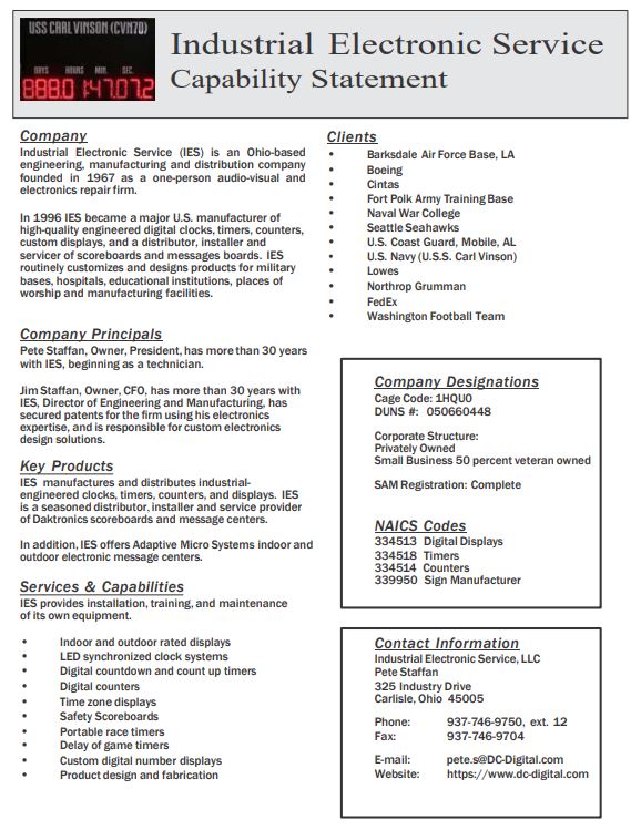 DC Digital IES Capability Statement