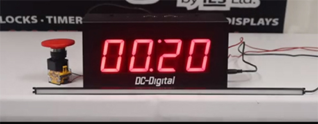 Countdwon Timer Clocks Momentary Closure Contact Big Red Button Single Action Clock DC-Digital