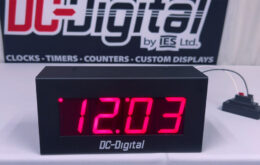 DC-Digital, Time of day, Secondary, Two-wired, White table, DC-25-1200-24,12:00-Rauland-2-Wire-System, Digital Clock, 2.3 Inch Digits, 24 VAC