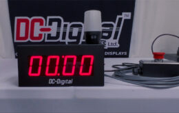 DC-Digital, 2.3 inch, LED Digital, Countdown, Andon light, Palm Switch, 25ft wire, BCD Rotary Switches, white table
