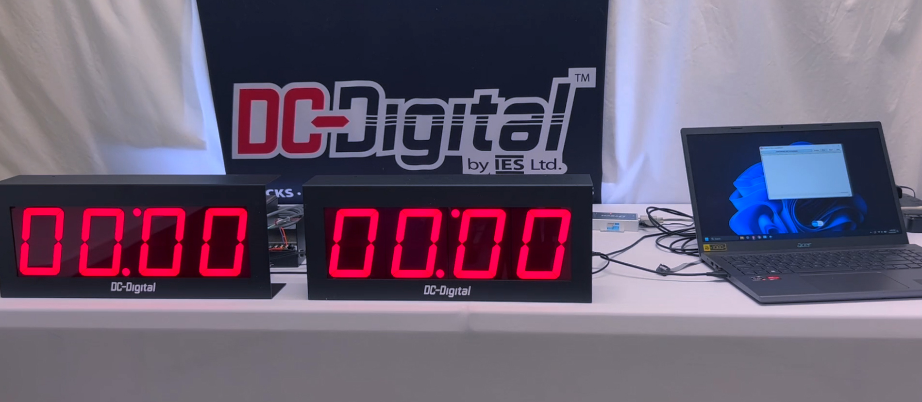 DC-Digital, Nidec, Countdown timer, Network, RS485,Stainless Steel remote controller, white table, logo, ethernet connection