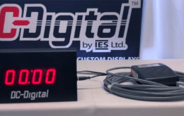 DC-Digital, foot switch, up-timer, 25 foot cord, white table, CBS News, 1 inch digit, 3 press activation, 2 step activation