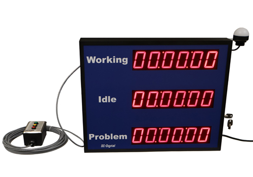 Large digital LED process production count up timer