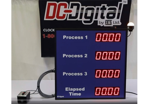 multi-process production countdown timer system with total elapsed time