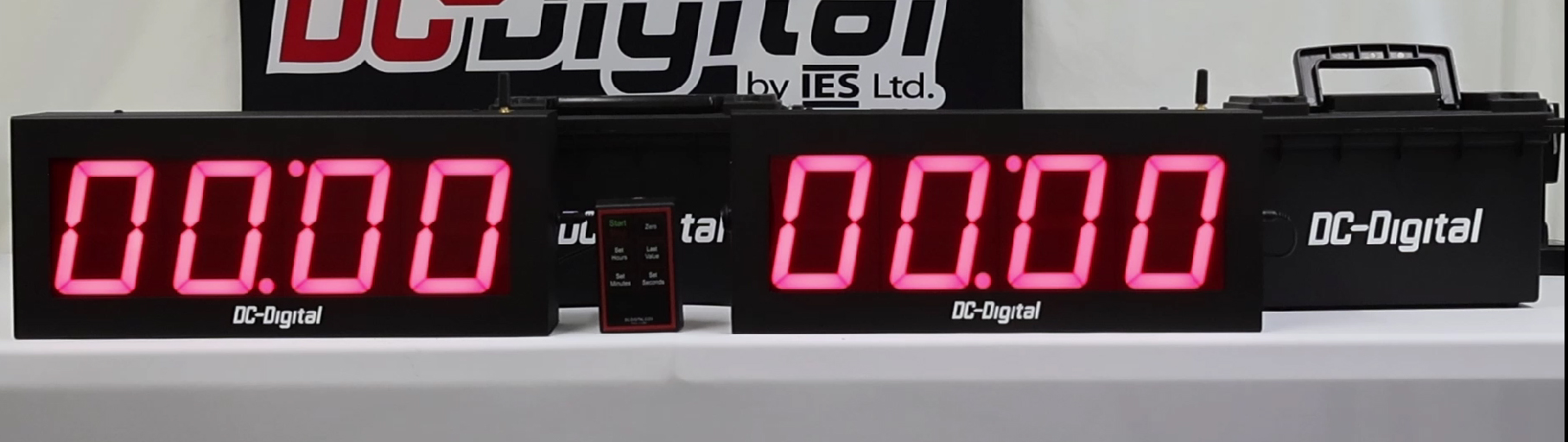 DC-Digital, Countdown Timer, Appellate, Courtroom, Speech Timer, Portable Battery, 12 volts, Red LED, Master-Secondary enclosure