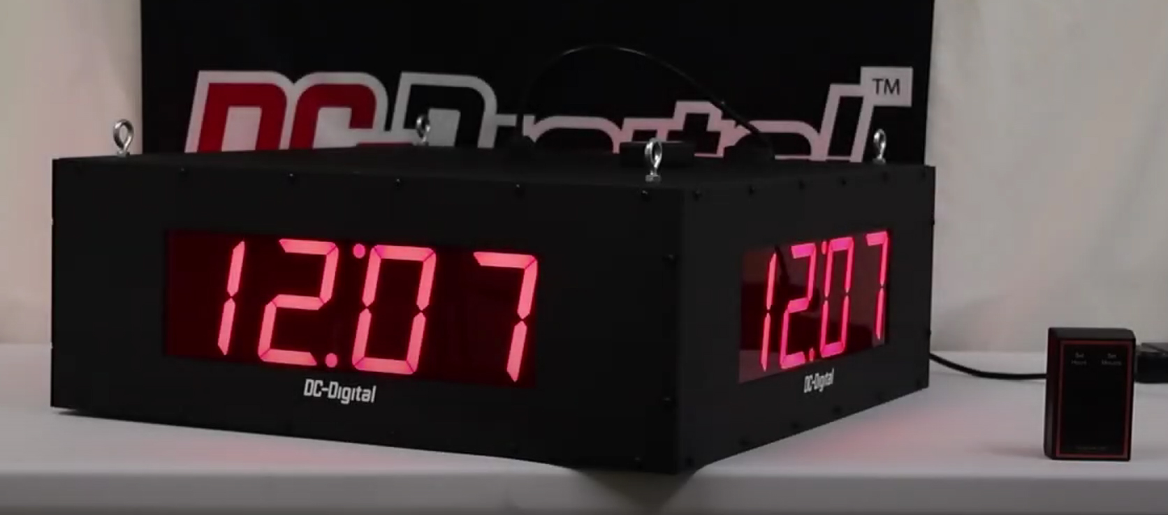 DC-Digital, Time Display Clock for Factories, Four-Sided Digital Clock, Time of Day Display Solution, Time Clock w/ Four-Way Visibility, Reliable Clock Display