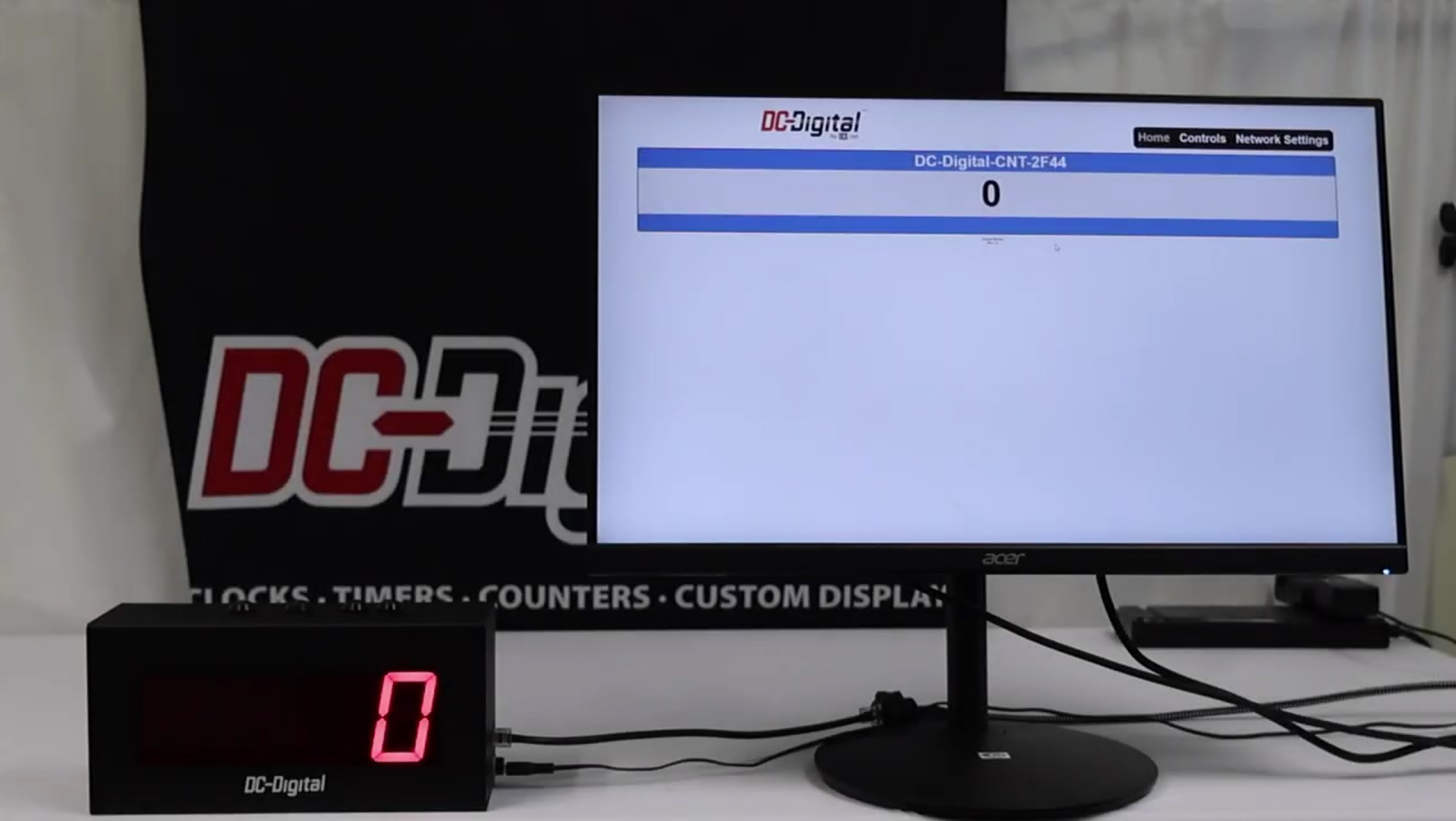 Network Timer, Web Controlled Timer, Browser Based Timer, Password Protected Controls, Count Up by Days, Countdown by Days, 24 Hour Counter, Browser Configuration Interface