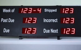 Production Scoreboard, Shipping Statistics, Shipping Scoreboard, Warehouse KPI Display, Network Controlled Display, Factory Dashboard, Past Due Display, Factory Performance Board, Scoreboard
