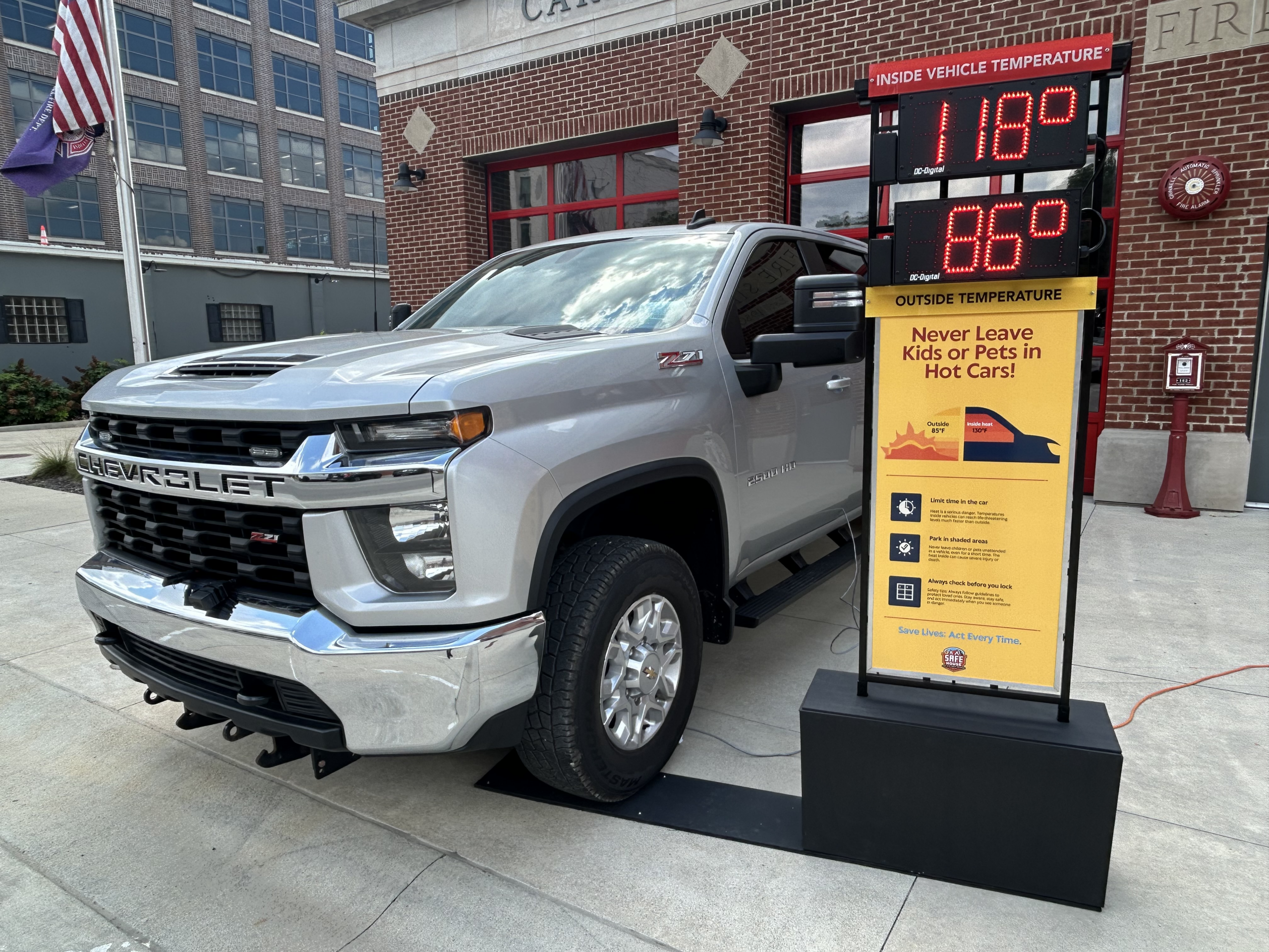 Sunlight Visible Display, Wired Temperature Probe, Hot Vehicle Safety, Vehicle Safety Display, Community Safety Display, Hot Vehicle Awareness, Child Vehicle Safety, Pet Vehicle Safety, Hot Car Warning