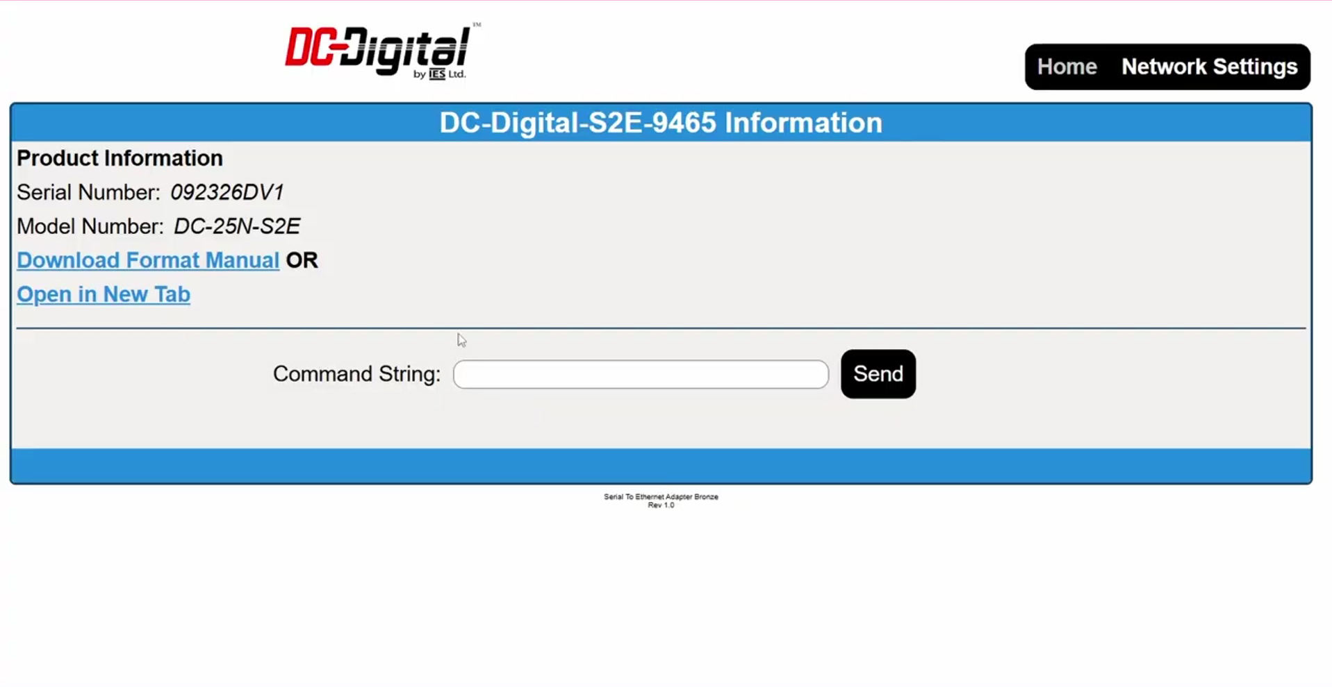 Ethernet Display Controller,Programmable Display Commands,Digital Display Interface,Network Automation Interface,DHCP Network Configuration,Network Automation Controller,DC-25 Digital Display,Bronze Webpage