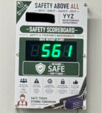Safetycounter, LED, Display, Safety Milestone Display, Employee Safety Display, Workplace Injury Counter, Custom LED Display, Custom Safety display, Custom Enclosure Display, Industrial LED Counter