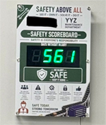 Safetycounter, LED, Display, Safety Milestone Display, Employee Safety Display, Workplace Injury Counter, Custom LED Display, Custom Safety display, Custom Enclosure Display, Industrial LED Counter